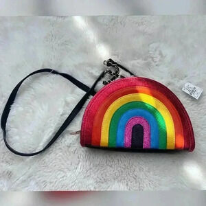 Betsey
Johnson Rainbow I Love Hue Crossbody Kitsch
Bag RARE NEW WITH TAG